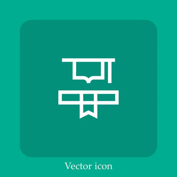 Mortarboard Vektor Ikon Linear Icon Line Dengan Coretan Yang Dapat - Stok Vektor