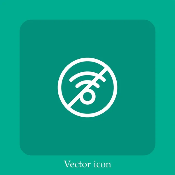 Pas Icône Vectorielle Wifi Icône Linéaire Ligne Avec Course Modifiable — Image vectorielle