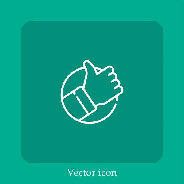 Positive Vote Vector Icon Linear Icon Line Editable Stroke — Stock Vector