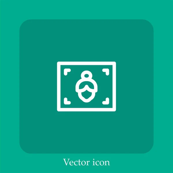 Grabación Icono Vectorial Icono Lineal Línea Con Carrera Editable — Vector de stock