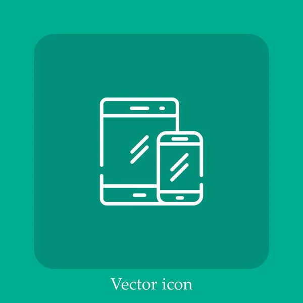 Ícone Vetorial Responsivo Linear Icon Line Com Curso Editável — Vetor de Stock