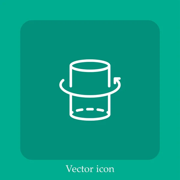 Icône Vectorielle Rotative Icône Linéaire Ligne Avec Course Modifiable — Image vectorielle