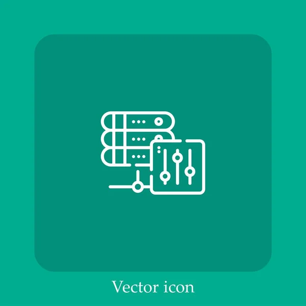 Paramètre Icône Vectorielle Icône Linéaire Ligne Avec Course Modifiable — Image vectorielle