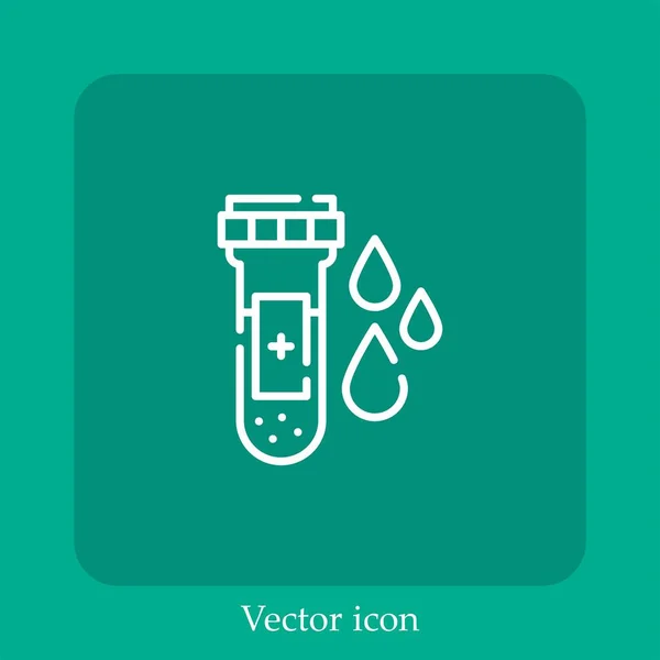 Reagenzglasvektorsymbol Linear Icon Line Mit Editierbarem Strich — Stockvektor