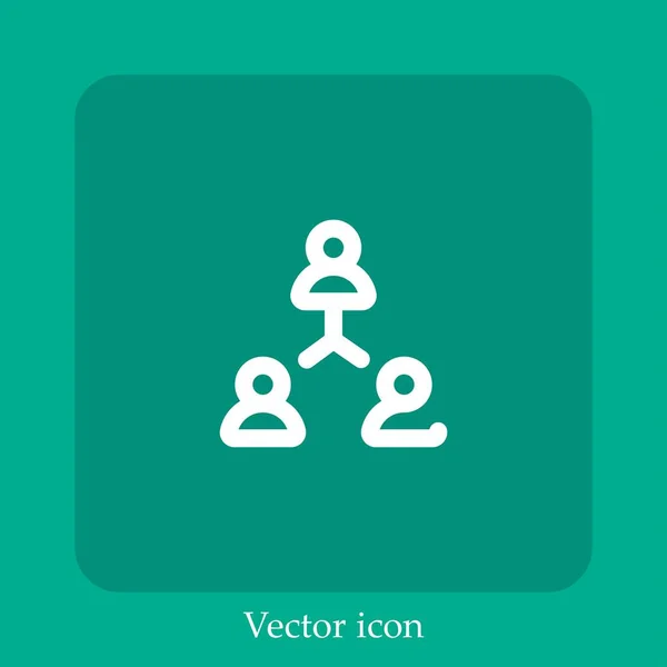 Icono Vector Trabajo Equipo Icon Line Lineal Con Carrera Editable — Archivo Imágenes Vectoriales