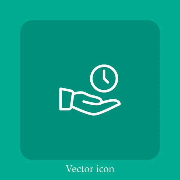 Zeit Vektor Symbol Lineare Icon Line Mit Editierbarem Strich — Stockvektor