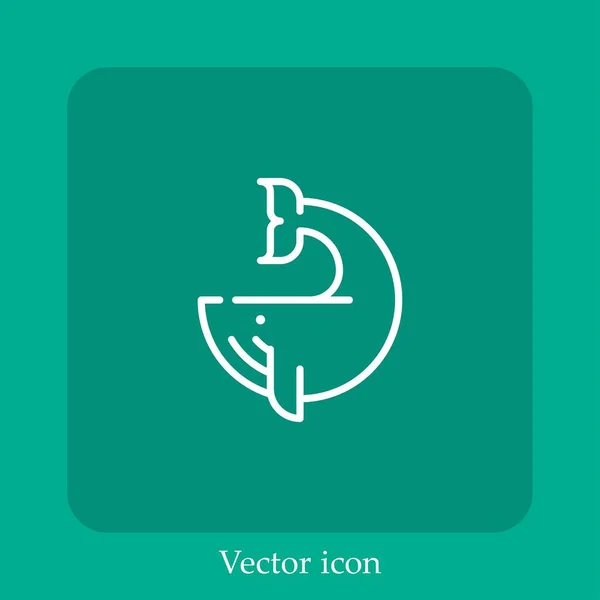 Ícone Vetorial Baleia Linear Icon Line Com Curso Editável — Vetor de Stock