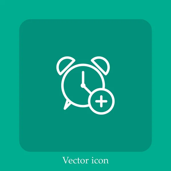 Ícone Vetor Alarme Linear Icon Line Com Curso Editável — Vetor de Stock