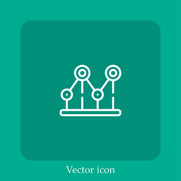 Ícone Vetorial Analytics Linear Icon Line Com Curso Editável — Vetor de Stock