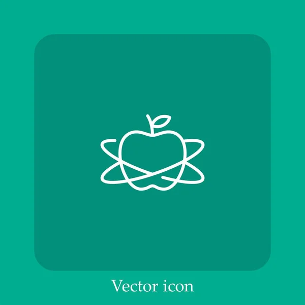 Ícone Vetor Maçã Linear Icon Line Com Curso Editável — Vetor de Stock