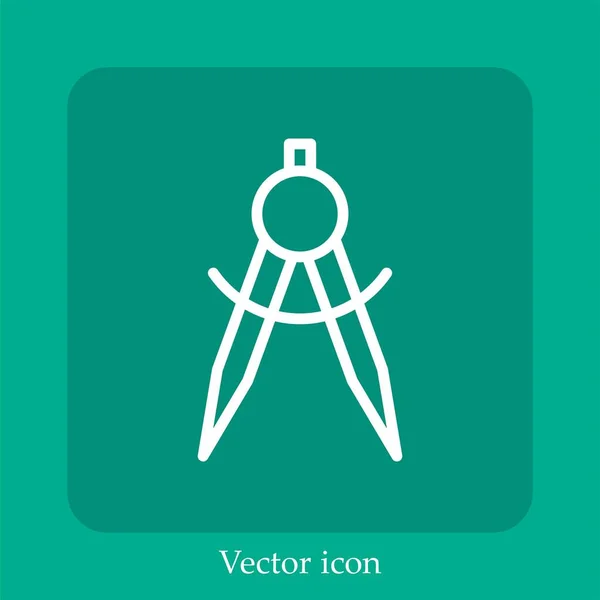 Compass Vector Icon Linear Icon Line Editable Stroke — Stock Vector