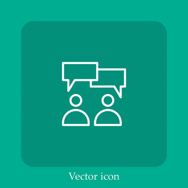 Icono Vector Conversación Icon Line Lineal Con Trazo Editable — Vector de stock