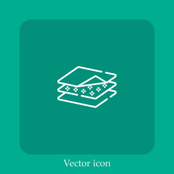 Icône Vectorielle Tissu Icône Linéaire Ligne Avec Trait Modifiable — Image vectorielle