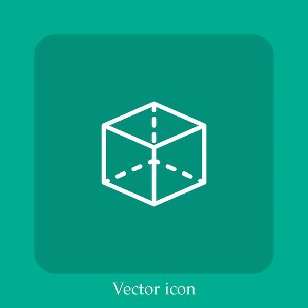 Icono Vector Invertido Icon Line Lineal Con Carrera Editable — Vector de stock
