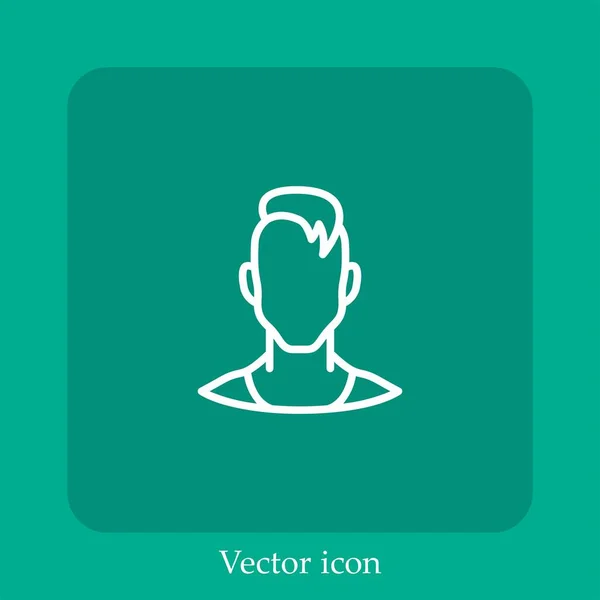 Ícone Vetor Homem Linear Icon Line Com Curso Editável — Vetor de Stock