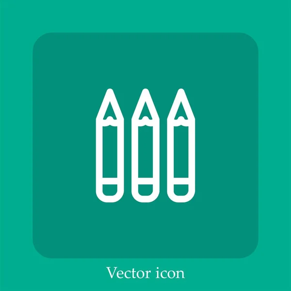 Icono Del Vector Lápiz Icon Line Lineal Con Carrera Editable — Vector de stock