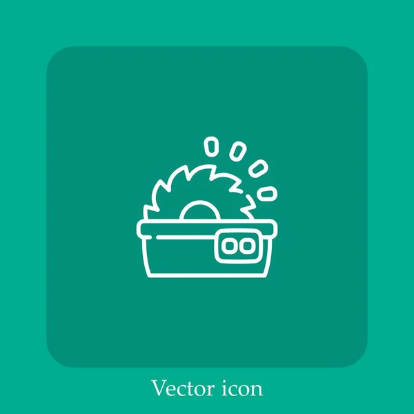 Sägemaschine Vektor Symbol Lineare Icon Line Mit Editierbarem Strich — Stockvektor
