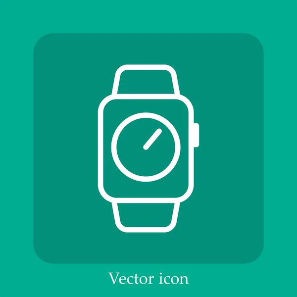 Smartwatch Vektorsymbol Lineare Icon Line Mit Editierbarem Strich — Stockvektor