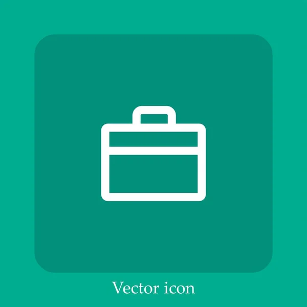 Icono Del Vector Maleta Icon Line Lineal Con Carrera Editable — Vector de stock