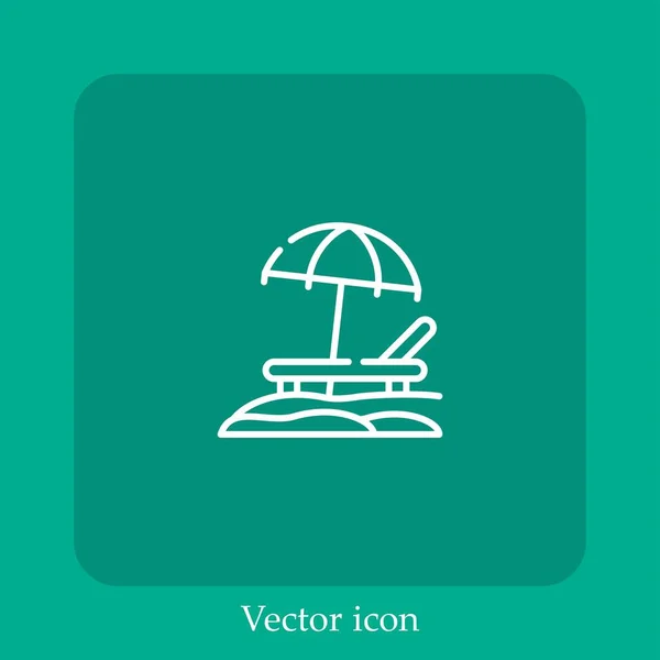 Icono Del Vector Cama Solar Icon Line Lineal Con Carrera — Vector de stock