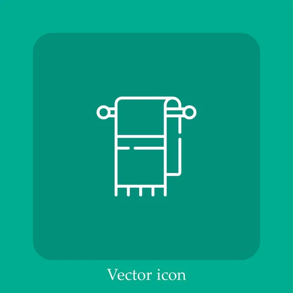 Icône Vectorielle Porte Serviettes Icône Linéaire Ligne Avec Course Modifiable — Image vectorielle