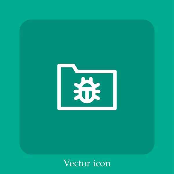 Virus Vector Pictogram Lineair Icon Line Met Bewerkbare Slag — Stockvector