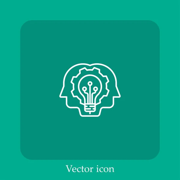 Ícone Vetor Inteligência Artificial Linear Icon Line Com Curso Editável — Vetor de Stock