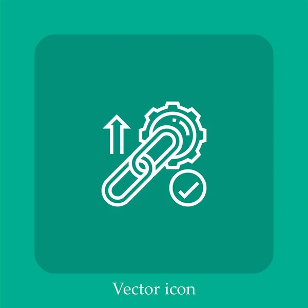 Ícone Vetorial Backlink Linear Icon Line Com Curso Editável — Vetor de Stock