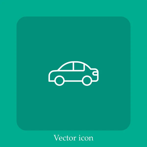 Car Vector Icon Linear Icon Line Editable Stroke — Stock Vector