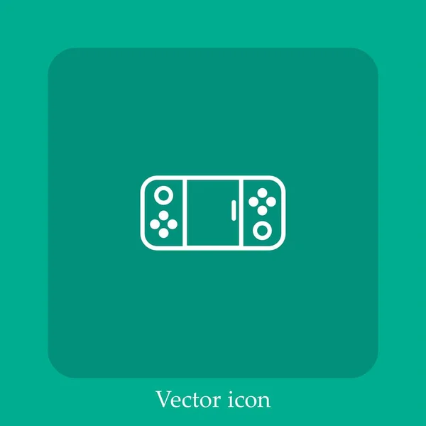 Icône Vectorielle Console Icône Linéaire Ligne Avec Trait Modifiable — Image vectorielle