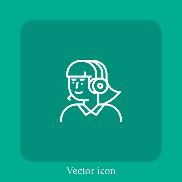 Kundendienst Vektor Symbol Lineare Icon Line Mit Editierbarem Strich — Stockvektor