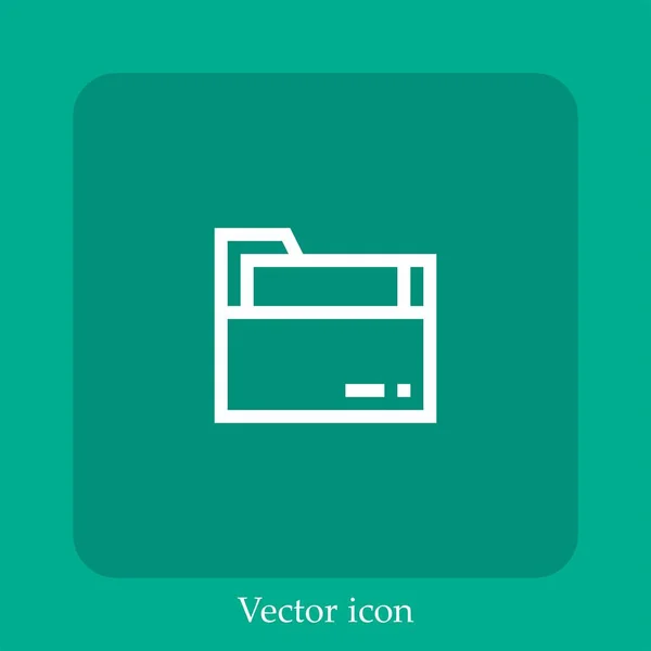 Dossiers Icône Vectorielle Icône Linéaire Ligne Avec Course Modifiable — Image vectorielle