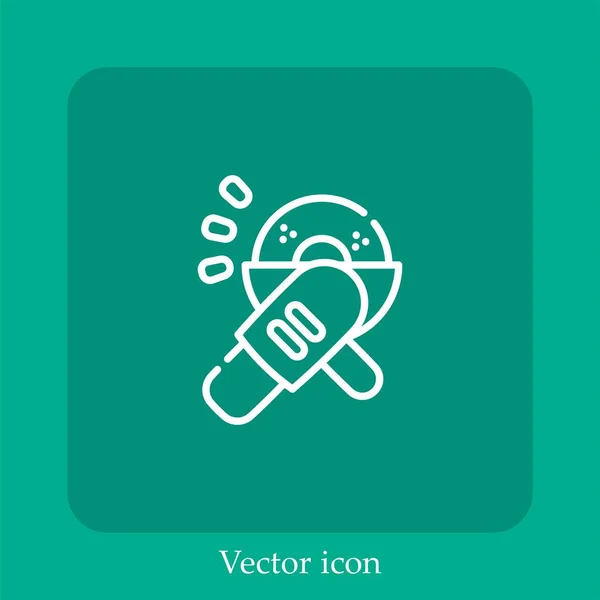 Ícone Vetorial Moedor Linear Icon Line Com Curso Editável — Vetor de Stock