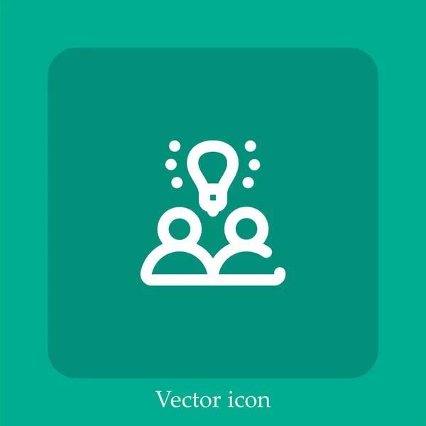 Idea Vector Icono Lineal Icon Line Con Carrera Editable — Vector de stock