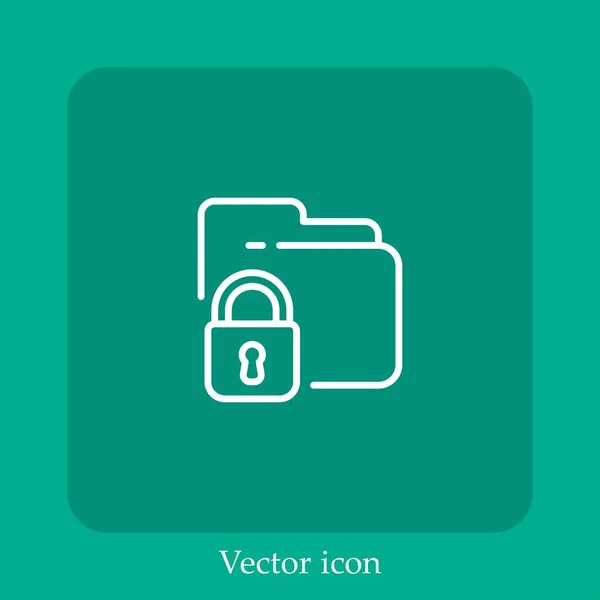 Zár Vektor Ikon Lineáris Ikon Vonal Szerkeszthető Stroke — Stock Vector