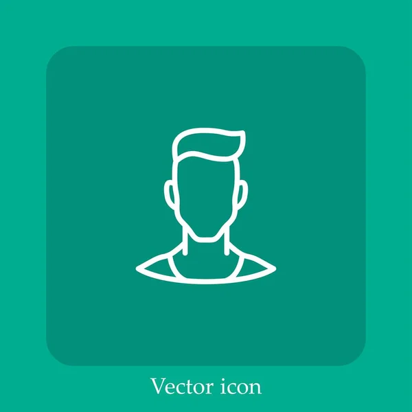 Icono Vector Hombre Icon Line Lineal Con Carrera Editable — Vector de stock