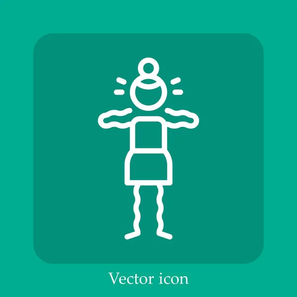 Nervöses Vektorsymbol Lineare Icon Line Mit Editierbarem Strich — Stockvektor