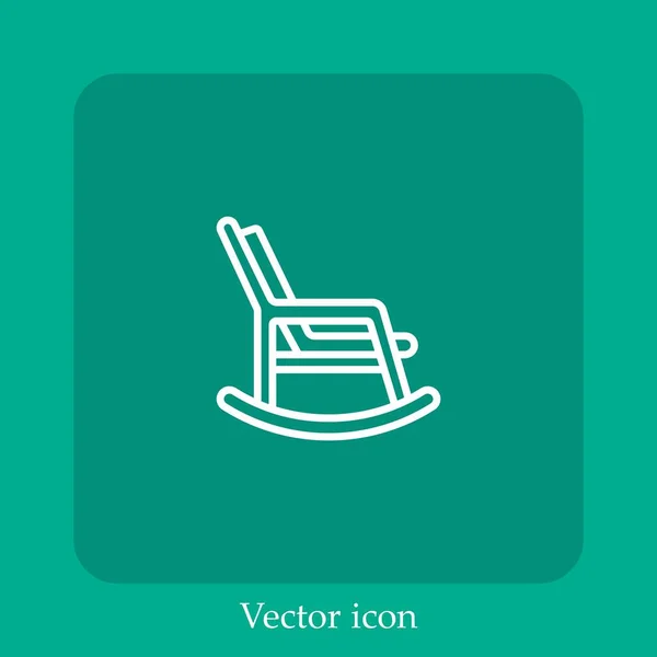 Качалка Кресло Векторный Значок Linear Icon Line Редактируемым Штрихом — стоковый вектор