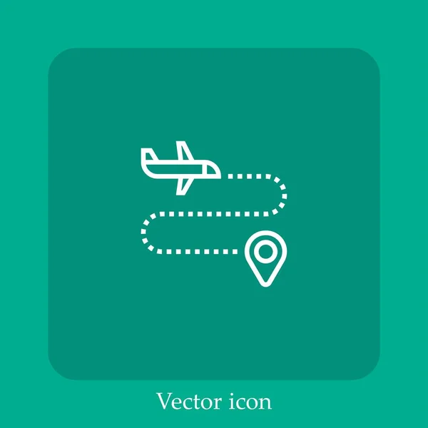 Значок Вектора Перемещения Линейный Icon Line Редактируемым Штрихом — стоковый вектор