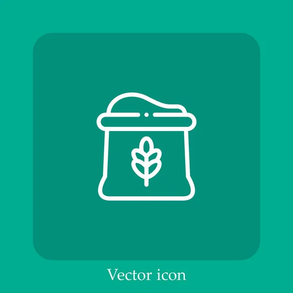 Wheat Vector Icon Linear Icon Line Editable Stroke — Stock Vector