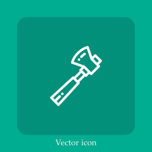 Icono Vector Hacha Icon Line Lineal Con Carrera Editable — Vector de stock