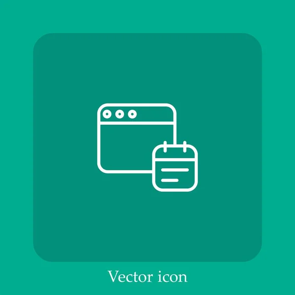 Ícone Vetor Navegador Linear Icon Line Com Curso Editável — Vetor de Stock