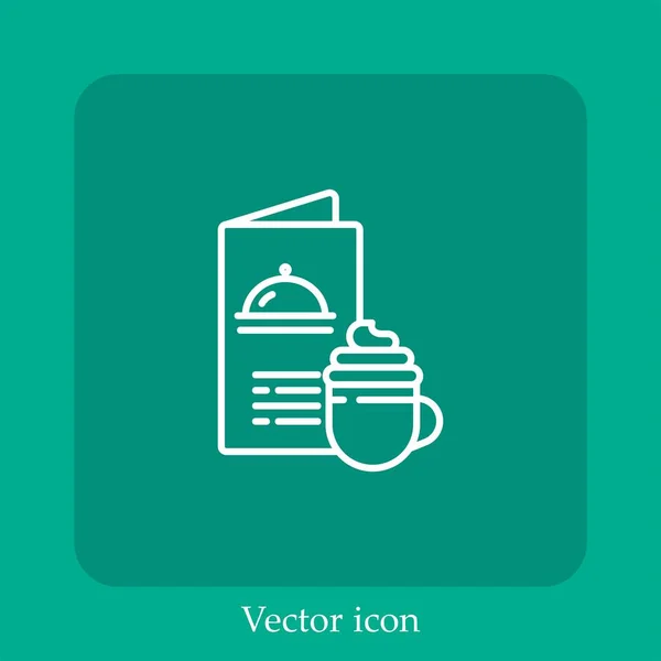 Icono Del Vector Cafetería Icon Line Lineal Con Carrera Editable — Vector de stock