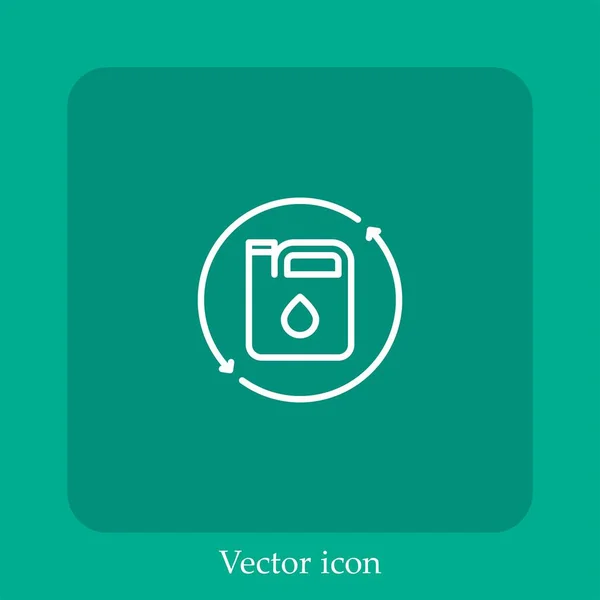 Иконка Вектора Масла Автомобиля Linear Icon Line Редактируемым Штрихом — стоковый вектор