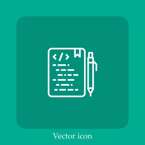 Codificação Ícone Vetor Linear Icon Line Com Curso Editável — Vetor de Stock