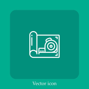 vektör doğrusal simgesini planla. Düzenlenebilir vuruş ile satır