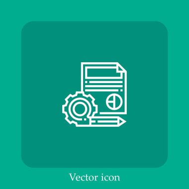 içerik yönetimi vektör doğrusal simgesi. Düzenlenebilir vuruş ile satır
