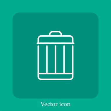 Bin vektör simgesi doğrusal simgesi. Düzenlenebilir vuruş ile satır