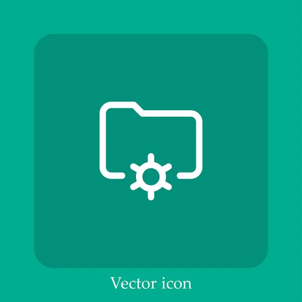 Ícone Vetorial Pasta Linear Icon Line Com Curso Editável — Vetor de Stock