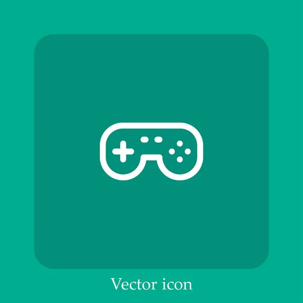 Ícone Vetor Gamepad Linear Icon Line Com Curso Editável — Vetor de Stock